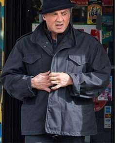 Sylvester Stallone Creed Rocky Balboa Blue Cotton Jacket