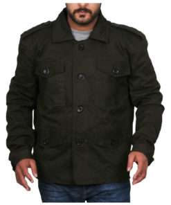 Terminator Genisys Arnold Schwarzenegger Dark Green Cotton Jacket