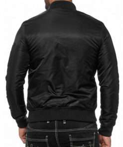 Bomber Black Satin MA-1 Flight Jacket