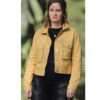 Leighton Meester Single Parents Yellow Cotton Jacket