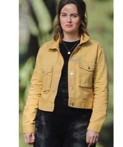 Leighton Meester Single Parents Yellow Cotton Jacket