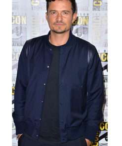 Orlando Bloom Comic Con Blue Cotton Jacket