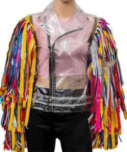 Margot Robbie Harley Quinn Birds Of Prey Wings Caution Tape Jacket