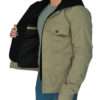 Cotton Hoodie Jacket Greenish Grey For Men