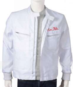 Ford vs Ferrari Christian Bale White Cotton Jacket