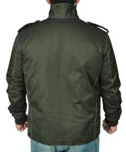 Green Cotton Slim fit Jacket