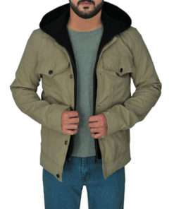 Hoodie Greenish Grey Cotton Jacket