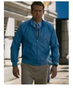 Ryan Reynolds Free Guy Blue Bomber Cotton Jacket