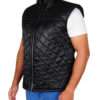 WWE Wrestler John Cena Diamond Quilted Satin Black Vest