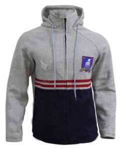 Ted lasso Phil Dunster Grey and Blue Track Hooded Jacket