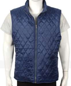 Yellowstone Kevin Costner John Dutton Blue Quilted Vest