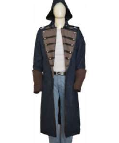Assassins Creed Unity Arno Dorian Hood Blue Trench Cotton Coat