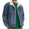 Sherpa Trucker Cotton Denim Jacket