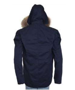 The Flash Captain Cold Blue Fur Collar Hooded Blue Cotton Coat