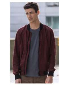 The Flash S06 Barry Allen Maroon Bomber Cotton Jacket
