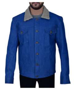 Love Simon Nick Robinson Blue Cotton Jacket
