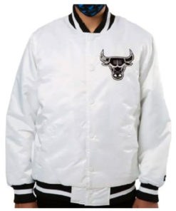 Chicago Bulls White Satin Jacket