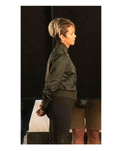 Green Bomber Halle Berry Jacket