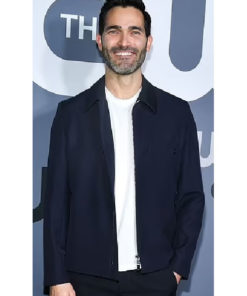 tyler hoechlin riverdale navy blue cotton jacket