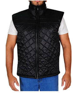 Diamond Quilted Black Vest