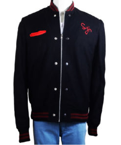 Roadies Bill Letterman Black Cotton Jacket