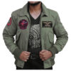 Tom Cruise Top Gun Green Cotton Jacket