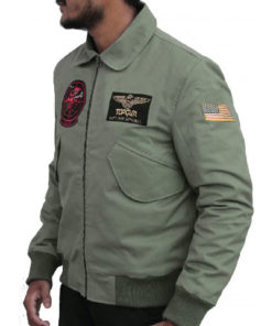 Top Gun Tom Cruise 2 Green Cotton Jacket