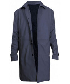 X-Files David Duchovny Blue Cotton Trench Coat