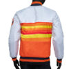 Bomber Satin Houston Astros White and Orange Varsity Jacket