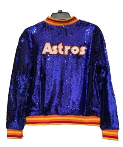 Houston Astros Blue Sequin Bomber Jacket