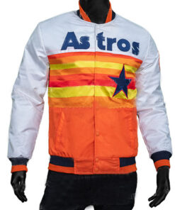 Houston Astros White and Orange Cotton Jacket