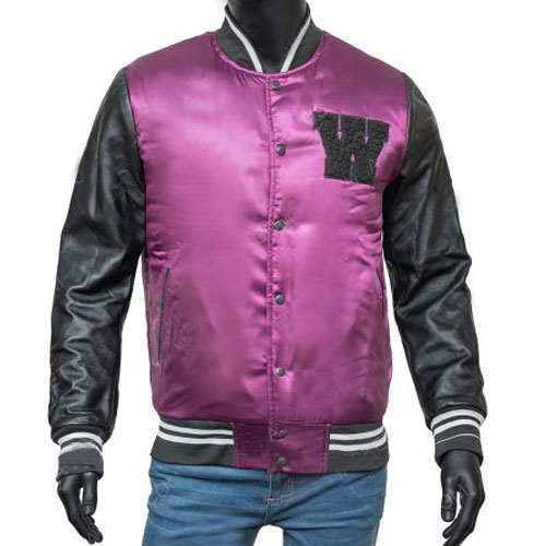 The Weeknd Purple Letterman Cotton Jacket