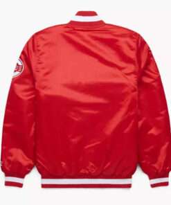 Cincinnati Letterman Red Satin Bomber Jacket