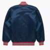 Red Sox Men's Navy Blue Satin Bomber Letterman Varsity Jacket