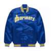 Mariners Royal Men's Satin Baseball Bomber Letterman Varsity Jacket