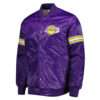 NBA Los Angeles Lakers Men's Purple Satin Letterman Varsity Jacket