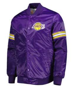 NBA Los Angeles Lakers Men's Purple Satin Letterman Varsity Jacket