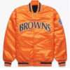 NFL Cleveland Men's Browns Orange Satin Varsity Jacket