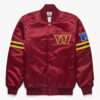NFL Maroon Satin Bomber Varsity Jacket