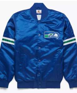 NFL Seattle Seahawks 80s Men's Blue Satin Varsity Jacket