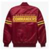 NFL Washington Commanders Maroon Satin Letterman Varsity Jacket