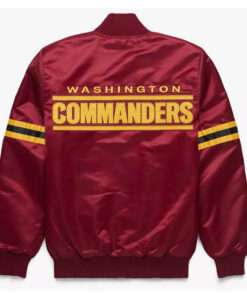 NFL Washington Commanders Maroon Satin Letterman Varsity Jacket
