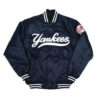 NY Yankees Vintage 90s Athletic Men's Blue Satin Bomber Varsity Jacket