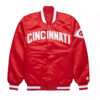 Red Satin Cincinnati Men's Baseball Letterman Varsity Jacket