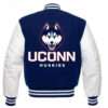 UConn Huskies Men's Wool & Leather Sleeves Varsity Jacket