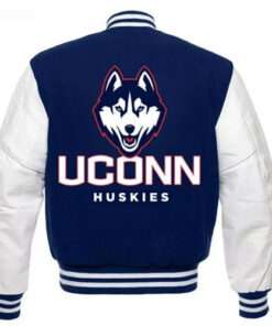 UConn Huskies Men's Wool & Leather Sleeves Varsity Jacket