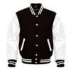 Varsity Black Letterman Men's Wool & White Leather Sleeves Jacket