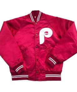 1980’s Philadelphia Phillies Varsity Men's Satin Red Jacket