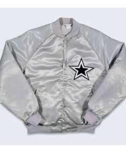 80s Dallas Cowboys Men's Silver Bomber Jacket