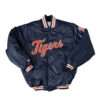 80’s Detroit Tigers Men's Satin Blue Bomber Jacket